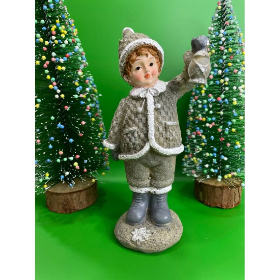 Կերամիկաից տղա լապտերով