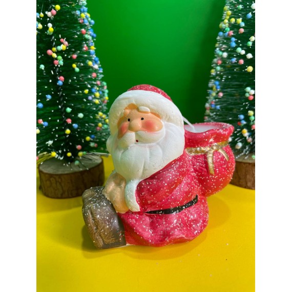 Կերամիկաից ձմեռ պապիկ մոմ